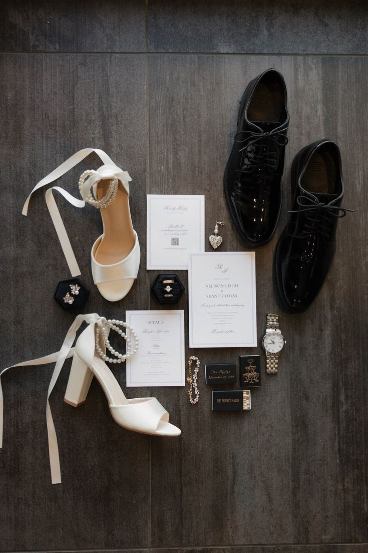 Wedding accessories of wedding couples showing preparation in a couple's wedding planning guide
