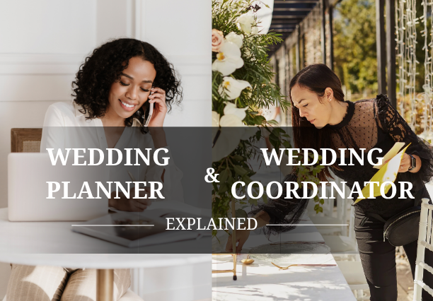 A visual representation of a "Wedding Planner and Wedding Coordinator" explaining the distinct functions of each professional in wedding planning.